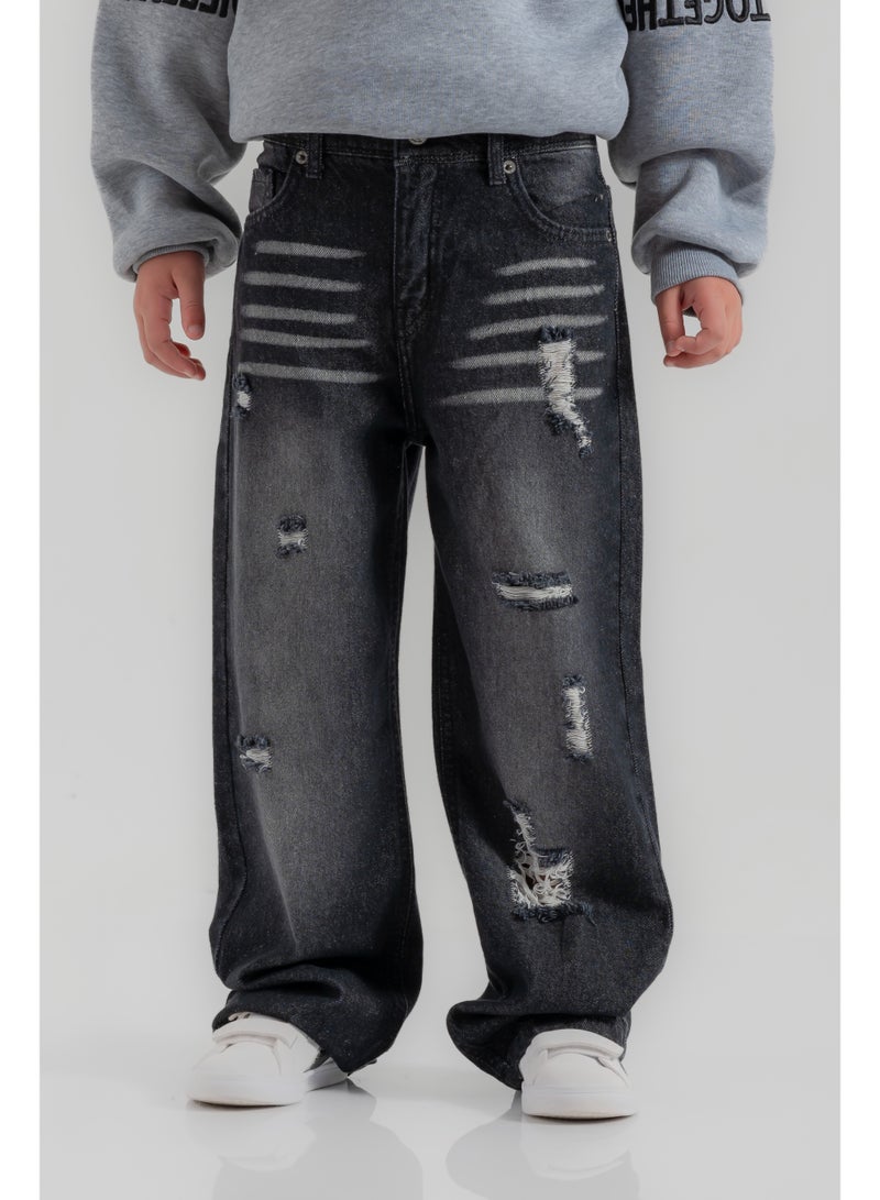 سي إن جينز وير كيدز جينز أولادي واسع بقصة ممزقة - Image 2